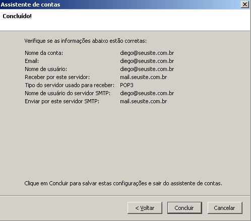 Propriedades do Servidor de Sa&iacute;da